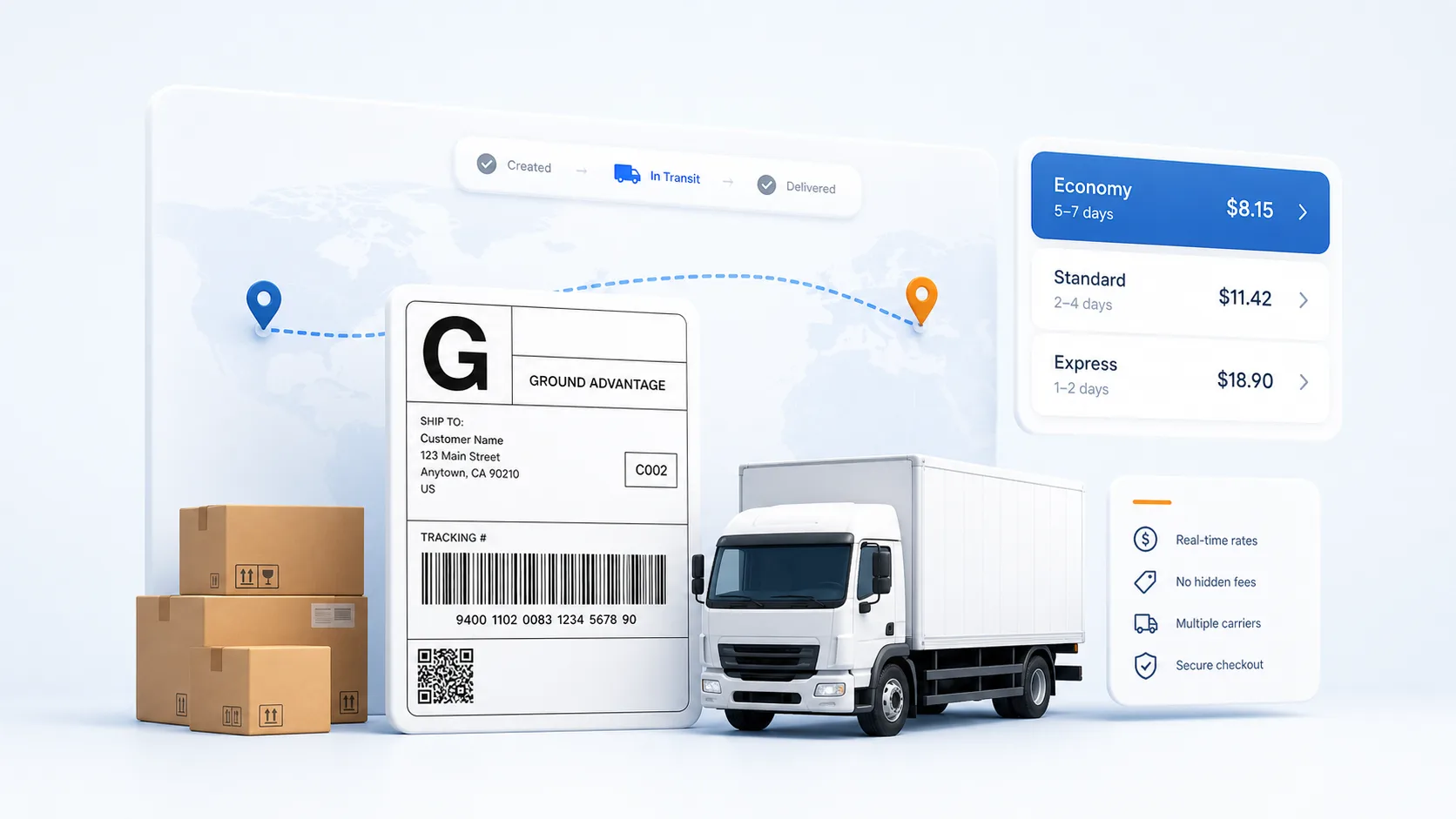 Shipment tracking dashboard preview